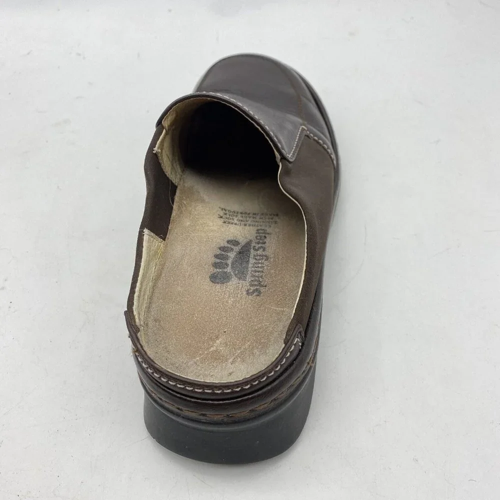 Spring Step‎ Shoes Women's 8 M Brown Leather Loafers Clogs Handmade Sole Causal